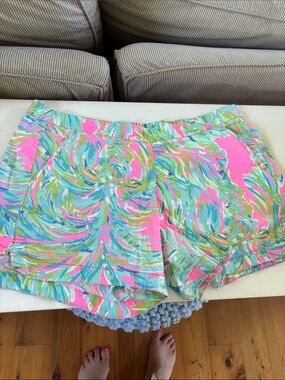 Lilly Pulitzer Pink Aqua & Green Tropical Shorts